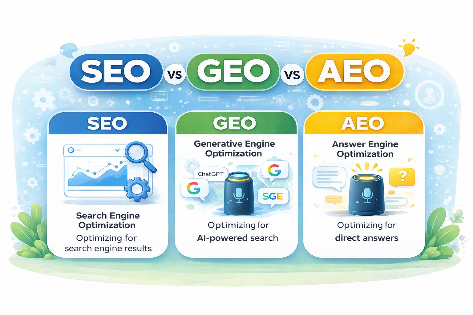 SEO vs GEO vs AEO